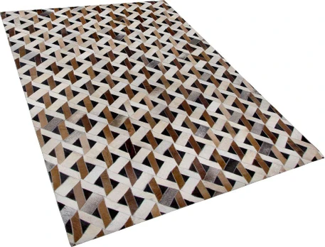 Beliani TUGLU kilimas, rudas, 140 × 200 cm, natūrali oda
