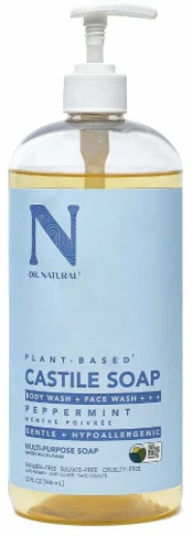 Skystas muilas Dr. Natural Castile Liquid Peppermint, 946 ml