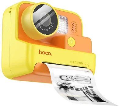 HOCO digital kids camera with spausdintuvas DV200 yellow