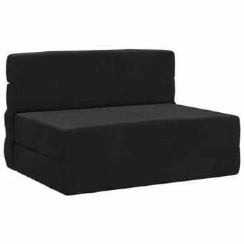 Sulankstomas Sofas-Lova Juodas 190 x 70 x 15 cm Aksomas