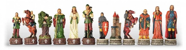 Šachmatų figūros ROBINAS HUDAS. Aukštis: 8cm., diametras: 2,6cm.