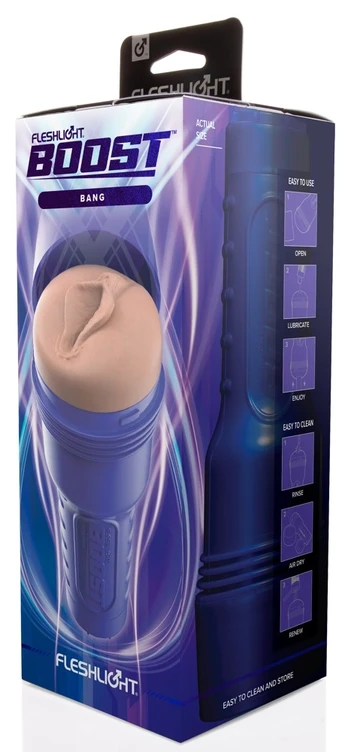 Fleshlight Boost Bang rankinis masturbatorius, tamsus, 24,8 cm