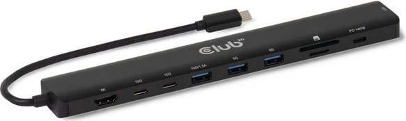 Club 3D Club3D Tragbare Docking USB-C ->2xUSB-C/3xUSB-A/HDMI/SD 140W retail
