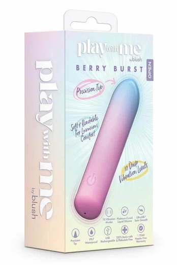 PLAY WITH ME Berry Burst Mini Vibrator, 10 Modes, Waterproof, Silicone