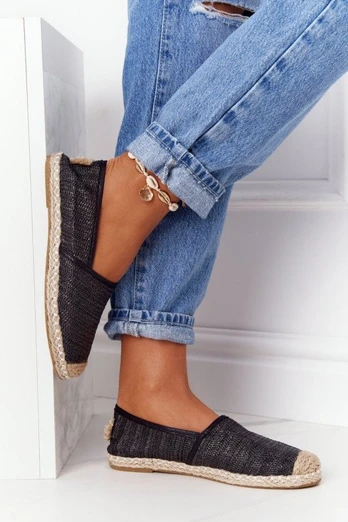 Espadrilės ant šiaudinio pado Lu Boo Black