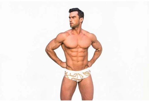 Alpha Male Maudymosi šortai Ergo Gold - balta/geltona