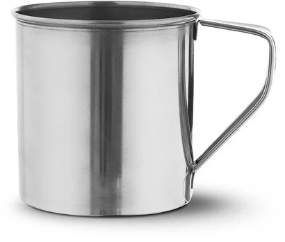 Plieninis puodelis su rankena, 450 ml