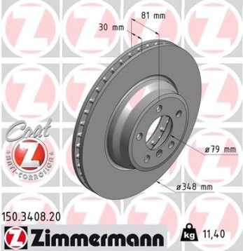 Stabdžių diskas ZIMMERMANN 150.3408.20