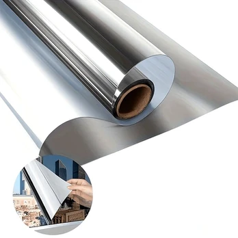 Veidrodinė plėvelė PET, Sidabras 50cm x 1m