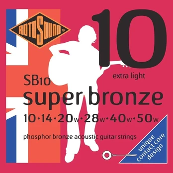 Rotosound Contact Core Phosphor Bronze Extra Light stygos akustinei gitarai (10-50 Sb10)