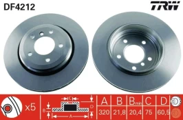 Stabdžių diskas TRW DF4212 kaina
