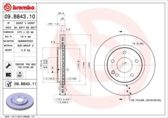 Stabdžių diskas BREMBO 09.B843.11 kaina