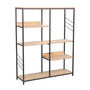 Shelf DIMITRA 100x30xH124cm, rustic/black