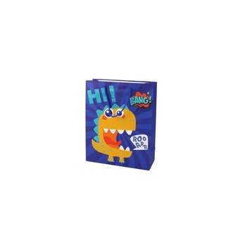 Lean Mėlyna Dinosaur Paper Gift Bag 32cm x 26cm x 10cm
