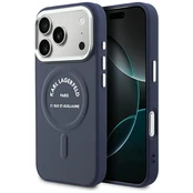 Karl Lagerfeld Embossed Open Ring RSG MagSafe dėklas iPhone 18 Pro / 17 Pro, mėlynas kaina