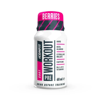 ICONFIT gėrimas (shot'as) prieš treniruotę (60 ml) - Uogų