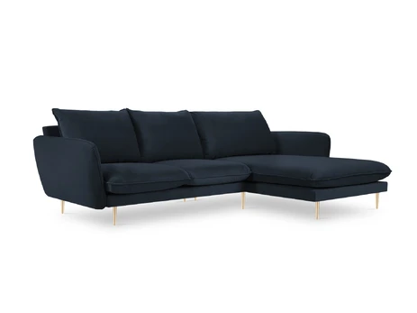 Velvet Right Corner Sofa, "Vienna", 5 Seats, 255x170x95 Made in Europe
