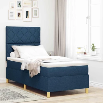 Box Spring lova su čiužiniu Mėlyna 100x200 cm Audinys