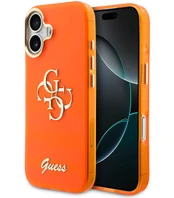 Dėklas Guess IML 4G Script Metal Logo Case for iPhone 17 Oranžinis