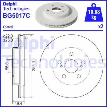 Stabdžių diskas DELPHI BG5017C