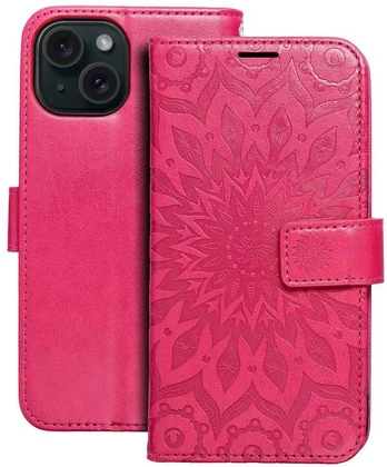 Dėklas Oem MEZZO Book case for IPHONE 15 mandala magenta