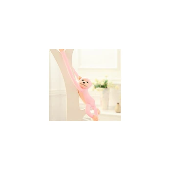 Lean Toys Plush Monkey Mascot with Sound, Rožinė 80 cm