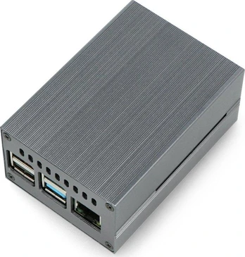 Oem Aliumininis dėklas, skirtas Raspberry Pi 4B su ventiliatoriumi - pilkas