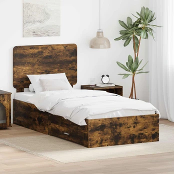 Lova Lovos rėmas Rūkyta ąžuolas 100 x 200 cm Apdirbta mediena
