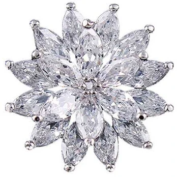 Troli Sparkling Flower Brooch Sidabrinis