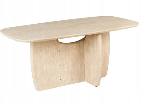 Beliani Valgomojo stalas TRAVERS Travertino efektas 180 cm 90 cm