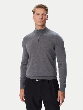 BOSS Megztinis H-Ebenji 50565499 Pilka Regular Fit