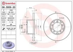 Stabdžių diskas BREMBO 08.3959.20