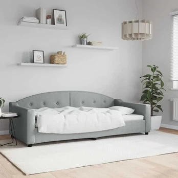 Lova Sofa, šviesiai pilkos spalvos, 90x200cm, audinys