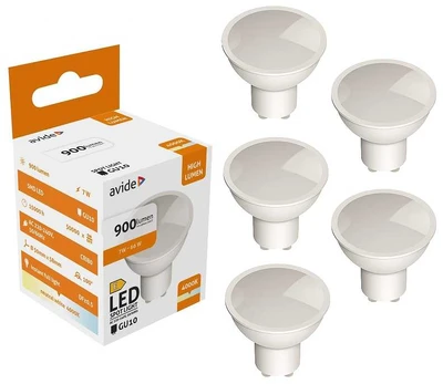 Avide LED lemputė 7W GU10 4000K 900lm 5vnt