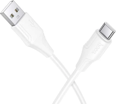 Silicone Cable USB A to USB C Hoco 3A 1 m X124 baltas