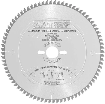 Pjovimo diskas aliuminiui CMT 297; 250x3.2x30; Z80; -6°