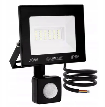 Led prožektorius su judesio davikliu, šaltai baltas, ip66 20w
