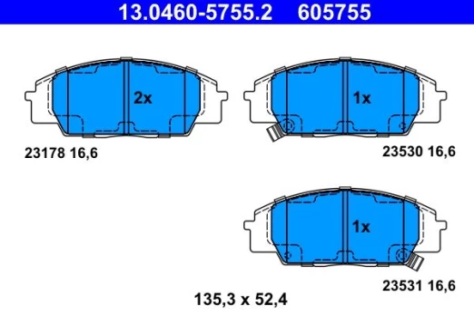 ATE 13.0460-5755.2 Brake pad set