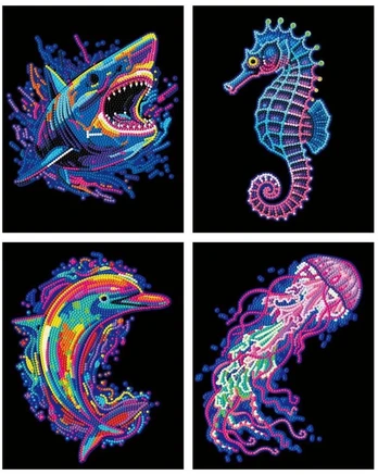DIAMOND DOTZ SUAUGUSIEMS SU NEON SEA LIFE