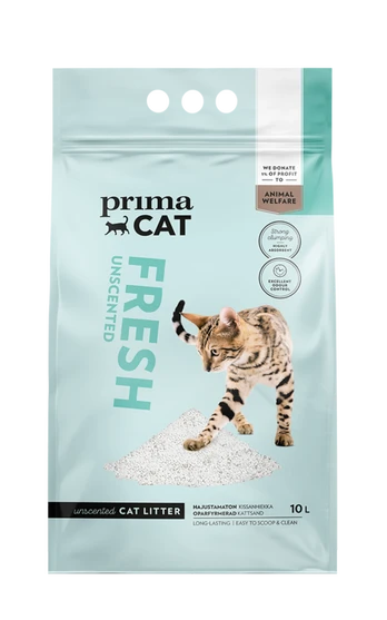 Kraikas katėms PRIMACAT Fresh, bekvapis, baltas, 10 L
