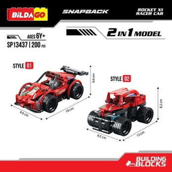 Sportinio automobilio konstruktorius 2in1, Pull Back funkcija