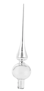 Stiklinė eglutės viršūnė, 26 cm, sidabrinė, 26 cm