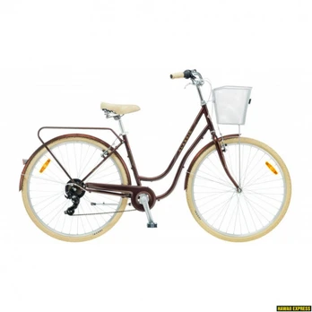 Dviratis 28 CLASSIC DELUXE 7 28 brown + silver basket classic - m