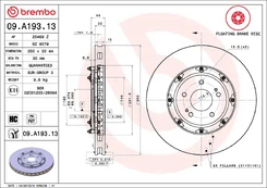 Stabdžių diskas BREMBO 09.A193.13 kaina