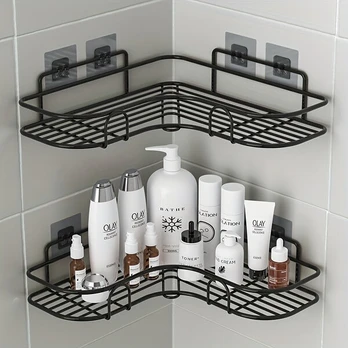 Kampinė vonios lentyna – montuojama be gręžimo