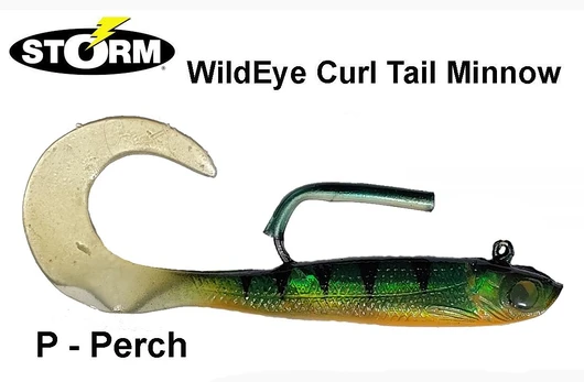 Guminukas Storm WildEye Curl Tail Minnow P - Perch 10 cm