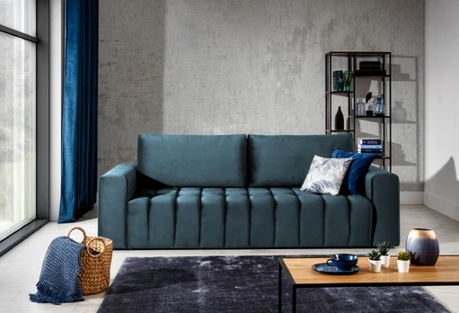 Sofa - lova Lazaro su patalynės dėže mėlyna, Monolith 77