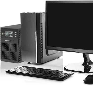 Qoltec Maitinimo šaltinis awaryjny UPS 2kVA | 2000W | Power Factor 1.0 | LCD | EPO| USB | On-line