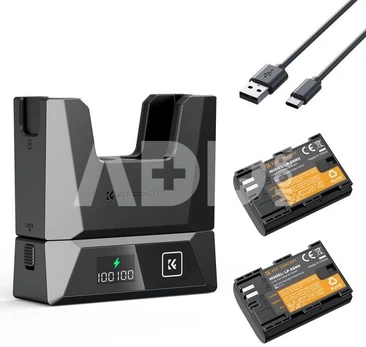 K&F Concept Canon LP-E6NH Modular Dual Battery 2-pack + Charger.