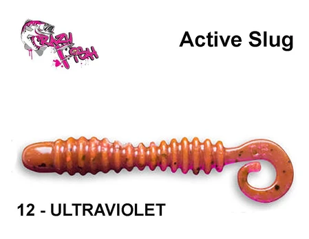 Silikoninis masalas Crazy Fish Active Slug Ultraviolet 7.5 cm